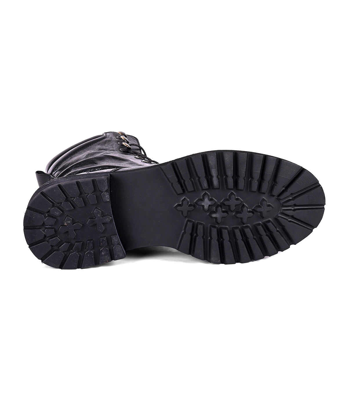 
                  
                    Bottom of black women's leather hiker boot 
                  
                